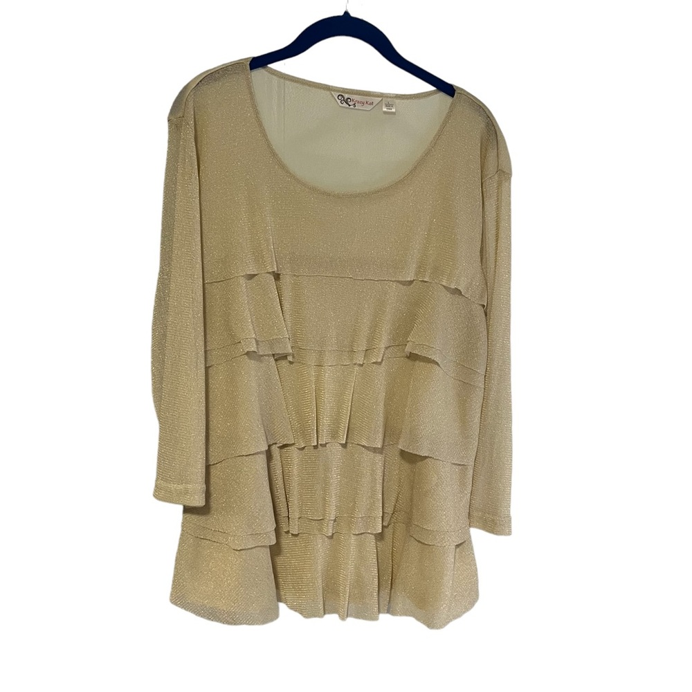 Krazy Kat light gold shimmer blouse SZ: L